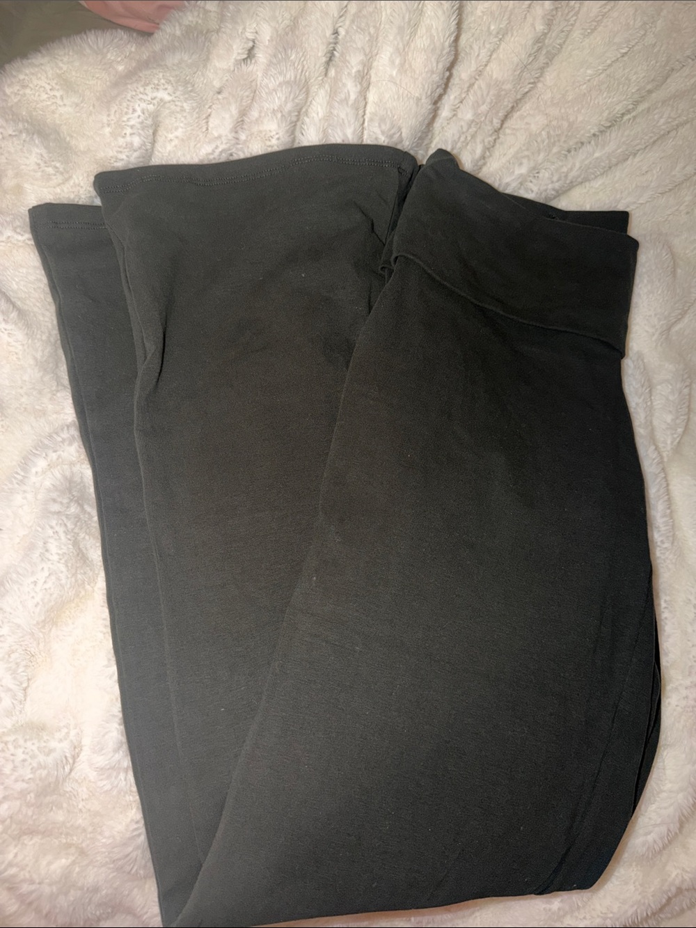 Dark Green Fold Over Pants for Women - Comfortable Everyday Fit